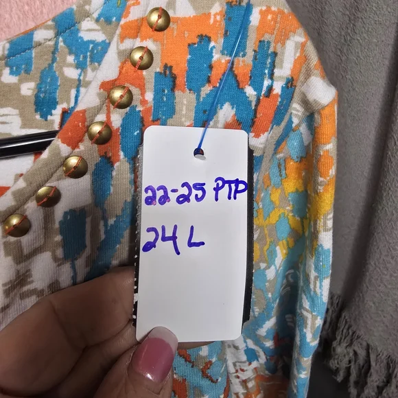 Ruby Rd. Multicolor Geometric Blouse - Picture 6 of 6